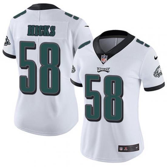 Nike Eagles #58 Jordan Hicks White Womens Stitched NFL Vapor Untouchable Limited Jersey