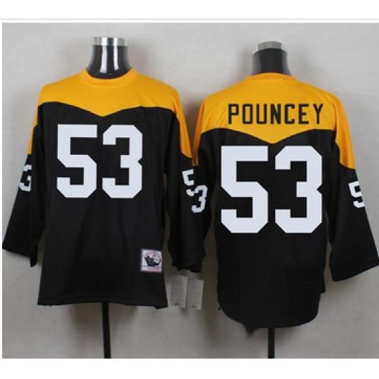 Mitchell And Ness 1967 Pittsburgh Steelers 53 Maurkice Pouncey Black Yelllow Throwback Men 27s Stit