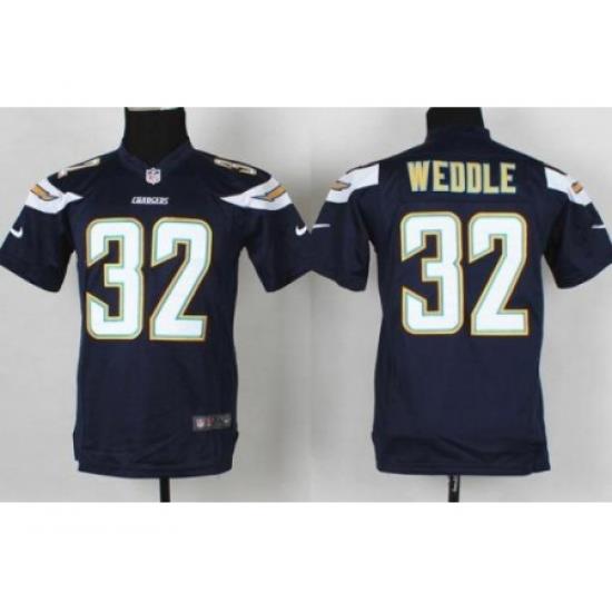 Youth Nike San Diego Chargers 32 Eric Weddle Dark Blue NFL Jerseys