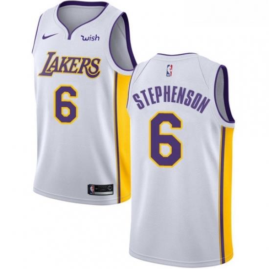 Youth Nike Los Angeles Lakers 6 Lance Stephenson Swingman White NBA Jersey Association Edition