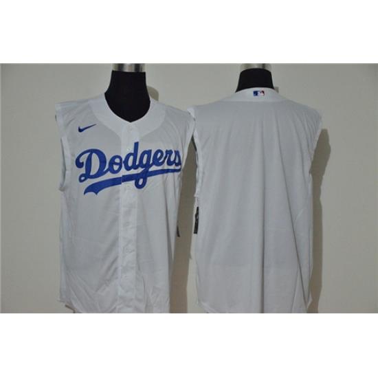 Dodgers Blank White Nike Cool Base Sleeveless Jersey