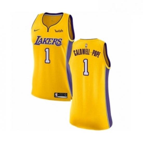 Womens Los Angeles Lakers 1 Kentavious Caldwell Pope Authentic Gold Home Basketball Jersey Icon Edition