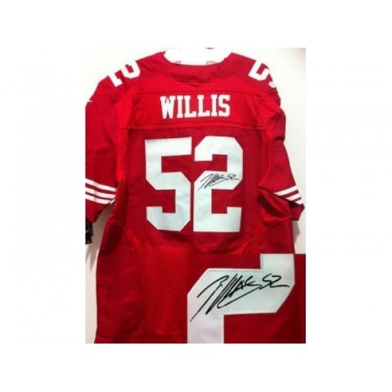Nike San Francisco 49ers 52 Patrick Willis Red Elite Signed NFL Jersey