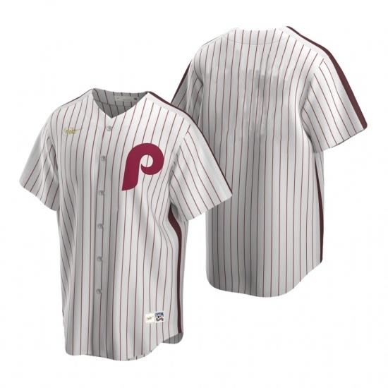 Mens Nike Philadelphia Phillies Blank White CooperstoWn Collection Home Stitched Baseball Jersey