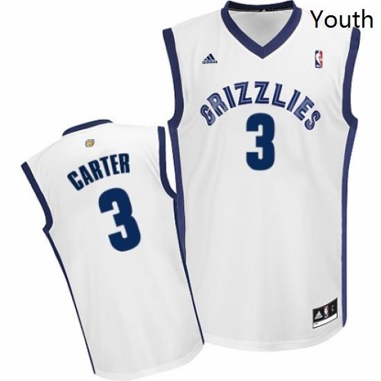 Youth Adidas Memphis Grizzlies 3 Jevon Carter Swingman White Home NBA Jersey