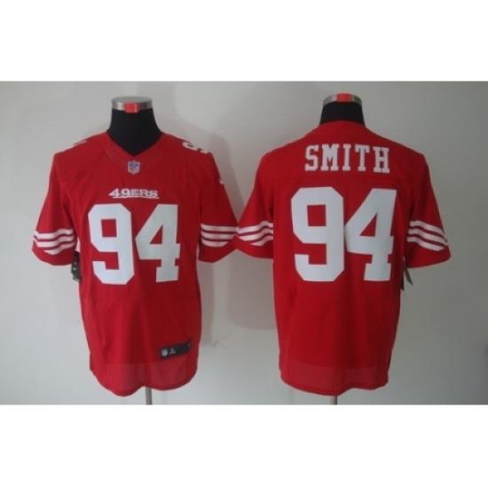 Nike San Francisco 49ers 94 Justin Smith Red Elite NFL Jersey