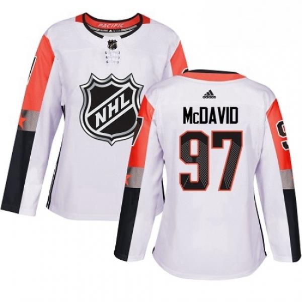 Womens Adidas Edmonton Oilers 97 Connor McDavid Authentic White 2018 All Star Pacific Division NHL Jersey