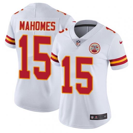 Nike Chiefs #15 Patrick Mahomes White Womens Stitched NFL Vapor Untouchable Limited Jersey