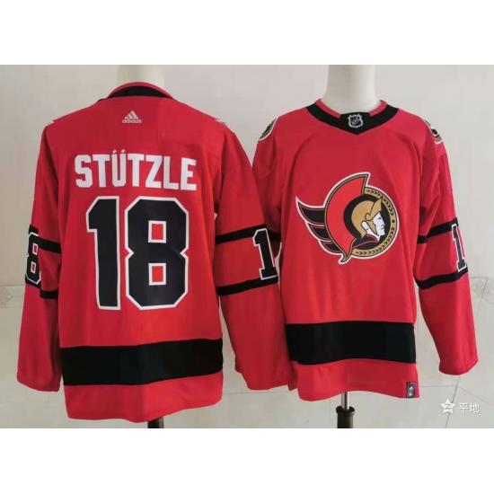 Men Ottawa Senators 18 Tim Stutzle Red 2021 Retro Stitched NHL Jersey