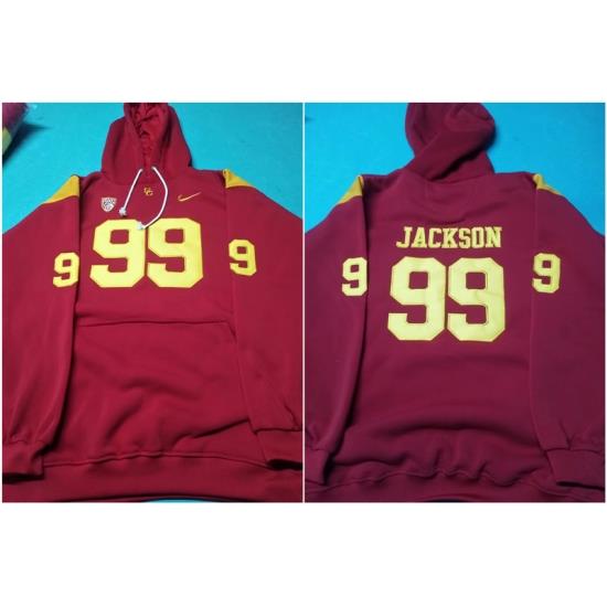 Men USC Trojans College Drake Jackson 99 Red Stitched NCAA Hoodie