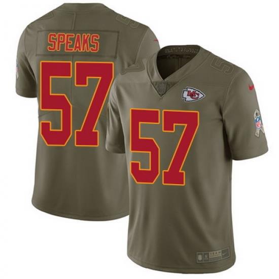 Nike Chiefs #57 Breeland Speaks Olive Mens Stitched NFL Limited 2017 Salute To Service Jersey