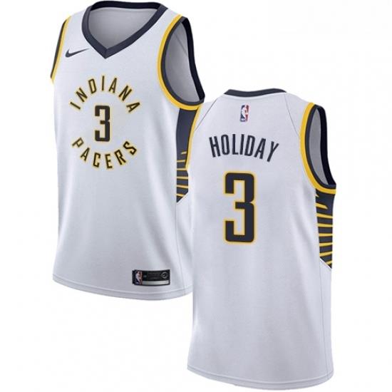 Youth Nike Indiana Pacers 3 Aaron Holiday Swingman White NBA Jersey Association Edition