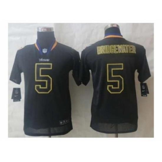 Nike Youth jerseys Minnesota Vikings #5 Bridgewater black[Elite lights out][bridgewater]
