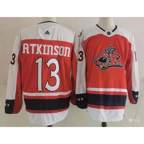 Men Columbus Blue Jackets 13 Cam Atkinson Orange 2021 Retro Stitched NHL Jersey