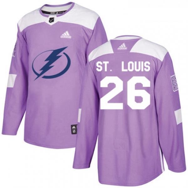 Youth Adidas Tampa Bay Lightning 26 Martin St Louis Authentic Purple Fights Cancer Practice NHL Jersey