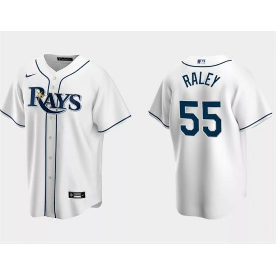 Men Tampa Bay Rays 55 Luke Raley White Cool Base Stitched Baseball Jersey