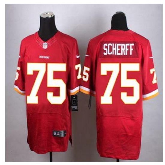 New Washington Redskins #75 Brandon Scherff Burgundy Red Team Color Men Stitched NFL Elite jersey