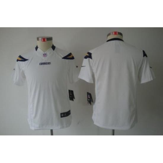 Youth Nike San Diego Chargers Blank White Color Limited Jerseys