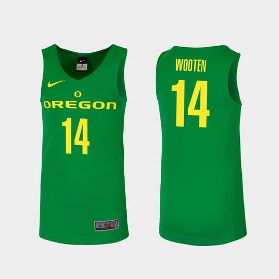 Men Oregon Ducks Kenny Wooten Green Replica College Basketball Jersey