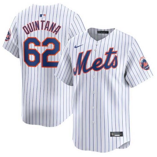 Men NeW York Mets 62 Jose Quintana White 2024 Home Limited Stitched Baseball Jersey