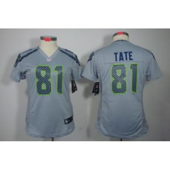 Women Nike Seattle Seahawks #81 Golden Tate Grey NFL LIMITED Jerseys