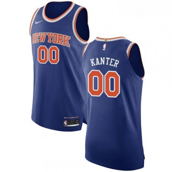 Youth Nike New York Knicks 00 Enes Kanter Authentic Royal Blue NBA Jersey Icon Edition