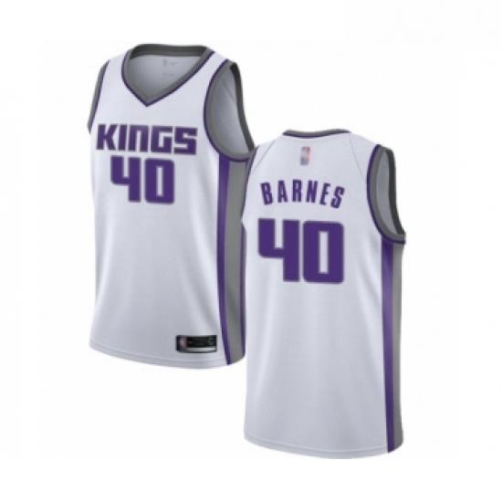 Youth Sacramento Kings 40 Harrison Barnes Swingman White Basketball Jersey Association Edition