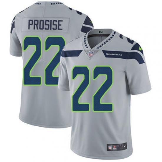 Nike Seahawks #22 C  J  Prosise Grey Alternate Youth Stitched NFL Vapor Untouchable Limited Jersey