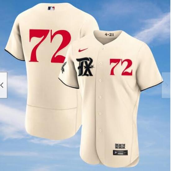Men's Texas Rangers Jonathan Hernandez #72 Cream 2023 City Connect Cool Base Stitched Baseball Jersey