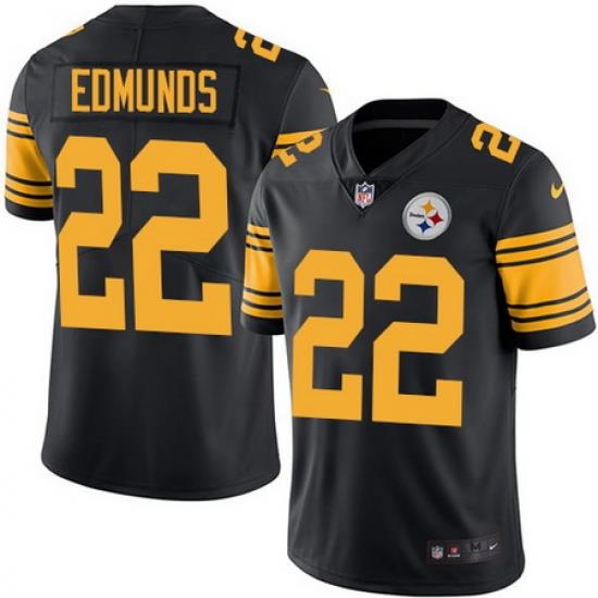 Nike Steelers #22 Terrell Edmunds Black Mens Stitched NFL Limited Rush Jersey