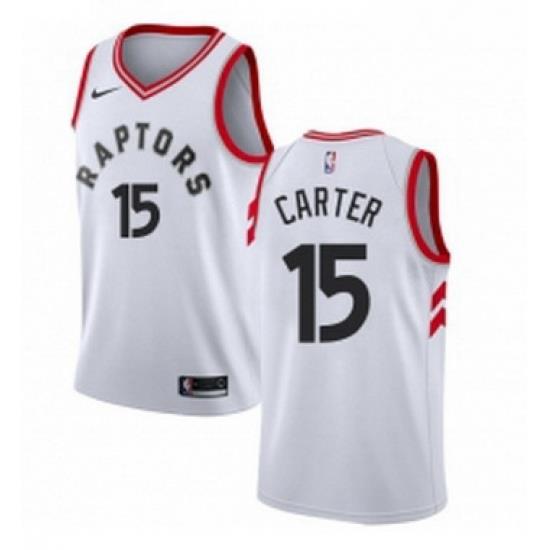 Youth Nike Toronto Raptors 15 Vince Carter Swingman White NBA Jersey Association Edition
