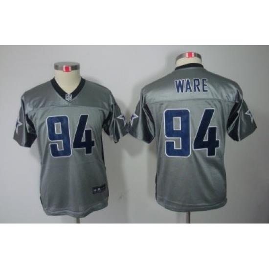 Nike Youth Dallas Cowboys #94 DeMarcus Ware[Youth Grey Shadow Elite Jerseys]