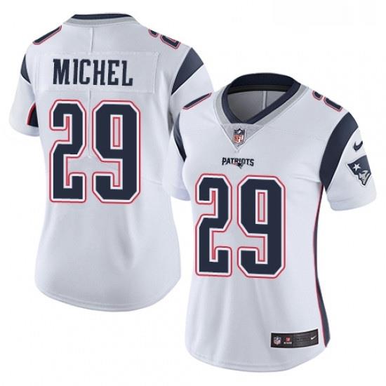 Womens Nike NeW England Patriots 29 Sony Michel White Vapor Untouchable Limited Player NFL Jersey