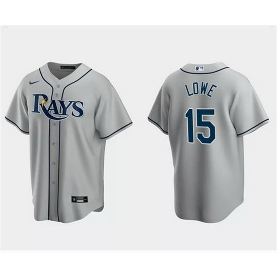 Men Tampa Bay Rays 15 Josh LoWe Gray Cool Base Stitched Baseball Jersey