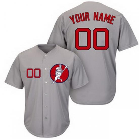 Men Women Youth Toddler All Size Boston Red Sox Gray Customized Cool Base New Design Jersey