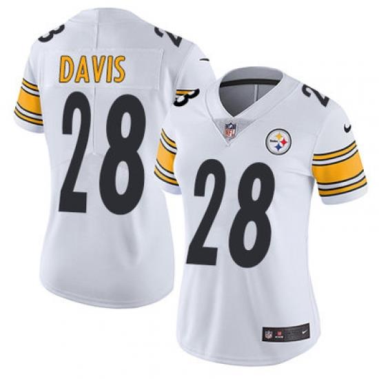 Nike Steelers #28 Sean Davis White Womens Stitched NFL Vapor Untouchable Limited Jersey