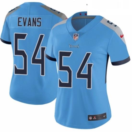 Womens Nike Tennessee Titans 54 Rashaan Evans Light Blue Alternate Vapor Untouchable Elite Player NFL Jersey