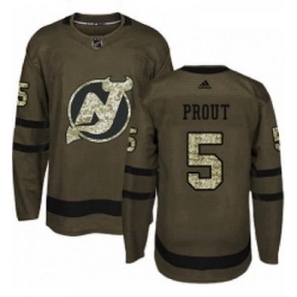 Youth Adidas New Jersey Devils 5 Dalton Prout Authentic Green Salute to Service NHL Jersey