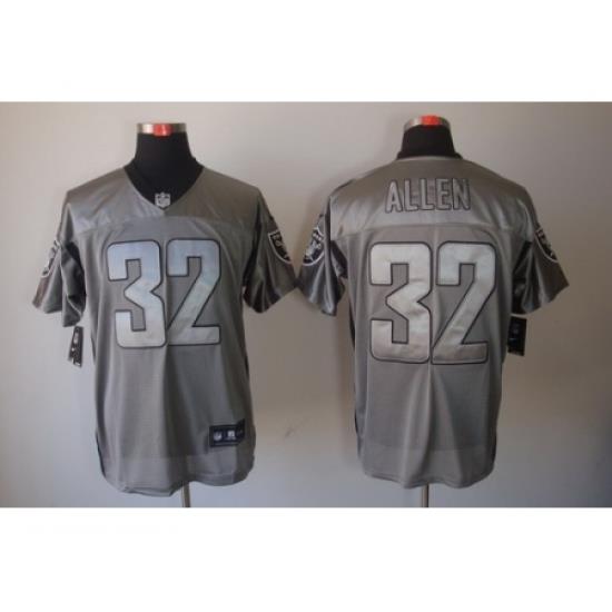 Nike Oakland Raiders 32 Marcus Allen Grey Elite ShadoW NFL Jersey