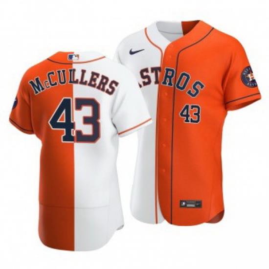 Men Houston Astros 43 Lance McCullers Split White Orange TWo Tone Jersey