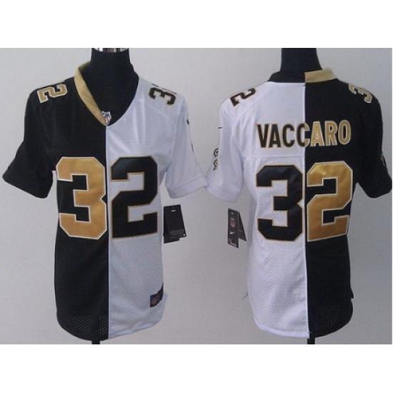 Women Nike NeW Orleans Saints 32 Kenny Vaccaro Black White Split NFL Jerseys