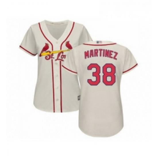 Womens St Louis Cardinals 38 Jose Martinez Replica Cream Alternate Cool Base Baseball Jersey