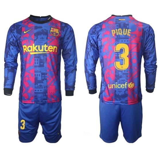 Men Barcelona Long Sleeve Soccer Jerseys 520