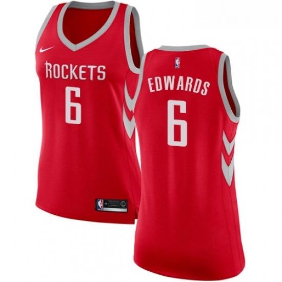 Womens Nike Houston Rockets 6 Vincent Edwards Swingman Red NBA Jersey Icon Edition