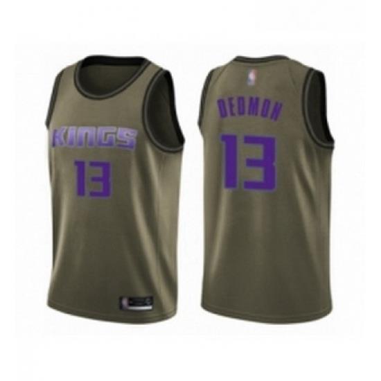 Youth Sacramento Kings 13 Dewayne Dedmon Swingman Green Salute to Service Basketball Jersey