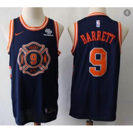 New York Knicks 9 R.J. Barrett Navy City Edition  Jersey