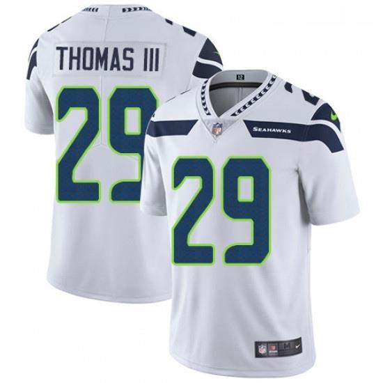 Mens Nike Seattle SeahaWks 29 Earl Thomas III White Vapor Untouchable Limited Player NFL Jersey