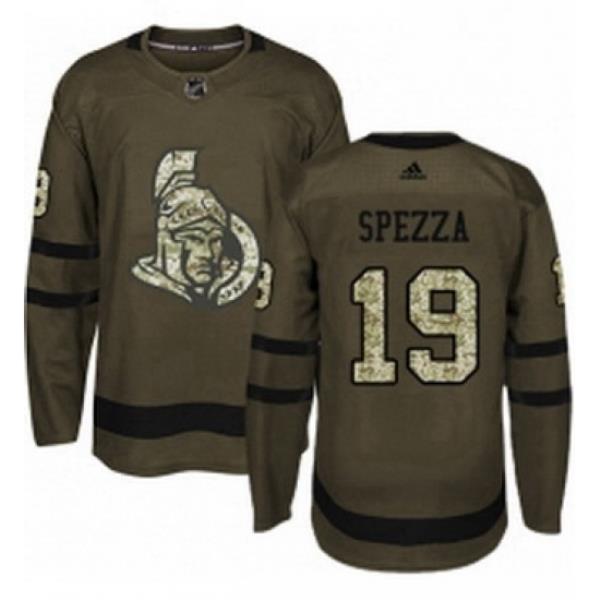 Mens Adidas Ottawa Senators 19 Jason Spezza Premier Green Salute to Service NHL Jersey