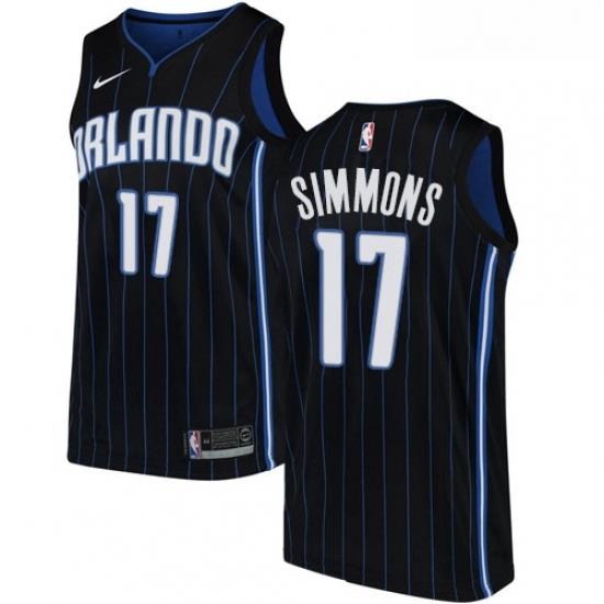 Youth Nike Orlando Magic 17 Jonathon Simmons Authentic Black Alternate NBA Jersey Statement Edition