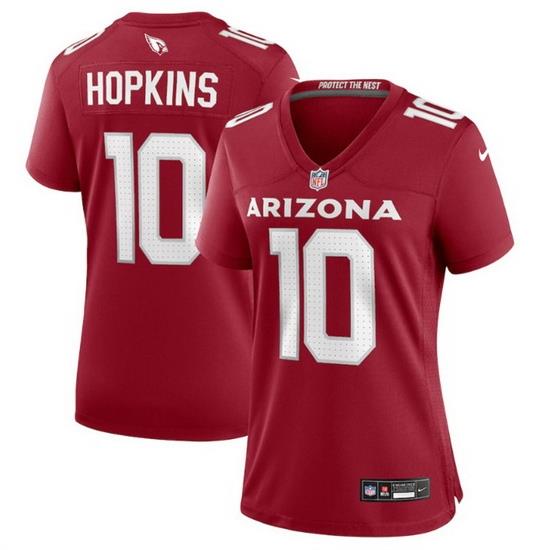 Women Arizona Cardinals 10 DeAndre Hopkins New Red Stitched Game Jersey